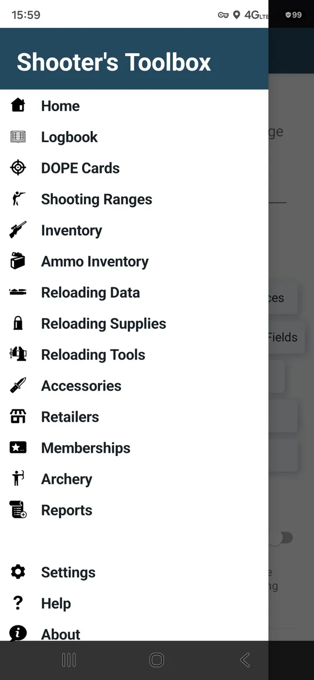 Shooters Toolbox navigation